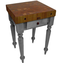 Load image into Gallery viewer, John Boos Rustica (Walnut) – 4&quot; End-Grain Walnut Table with Drawers &amp; Optional Shelf - Kitchen Furniture Company