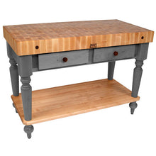 Load image into Gallery viewer, John Boos Rustica Maple – 4&quot; End-Grain Work Table with Drawers &amp; Optional Shelf - Kitchen Furniture Company