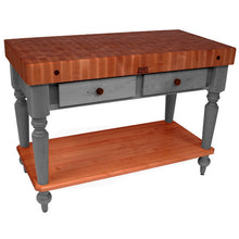 Load image into Gallery viewer, John Boos Rustica Cherry – 4&quot; End-Grain Work Table with Drawers - Kitchen Furniture Company