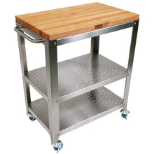 Load image into Gallery viewer, John Boos Cucina CulinArte – Stainless Cart with Maple, Cherry, or Walnut Top