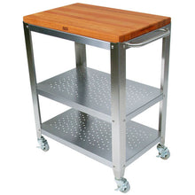 Load image into Gallery viewer, John Boos Cucina CulinArte – Stainless Cart with Maple, Cherry, or Walnut Top