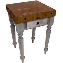 Load image into Gallery viewer, John Boos Rustica (Walnut) – 4&quot; End-Grain Walnut Table with Drawers &amp; Optional Shelf - Kitchen Furniture Company