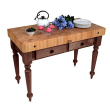 Load image into Gallery viewer, John Boos Rustica Maple – 4&quot; End-Grain Work Table with Drawers &amp; Optional Shelf - Kitchen Furniture Company