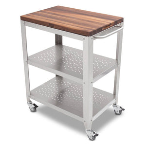 John Boos Cucina CulinArte – Stainless Cart with Maple, Cherry, or Walnut Top