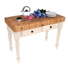 Load image into Gallery viewer, John Boos Rustica Maple – 4&quot; End-Grain Work Table with Drawers &amp; Optional Shelf - Kitchen Furniture Company