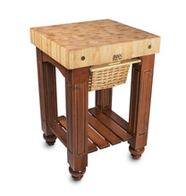 Load image into Gallery viewer, John Boos Gathering Block Maple – 4&quot; End-Grain Butcher Block Kitchen Island with Wicker Basket Drawer(s)