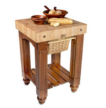 Load image into Gallery viewer, John Boos Gathering Block Maple – 4&quot; End-Grain Butcher Block Kitchen Island with Wicker Basket Drawer(s)