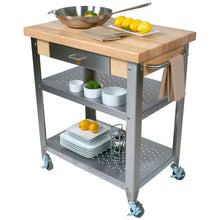 Load image into Gallery viewer, John Boos Cucina Elegante – Maple Kitchen Cart with Drop Leaves &amp; Storage