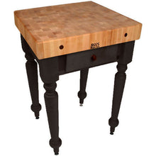 Load image into Gallery viewer, John Boos Rustica Maple – 4&quot; End-Grain Work Table with Drawers &amp; Optional Shelf - Kitchen Furniture Company