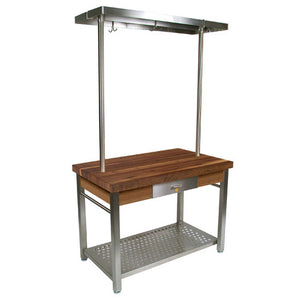 John Boos Cucina Grandé – Walnut Kitchen Island with Drop Leaf & Storage - Kitchen Furniture Company