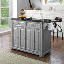 Load image into Gallery viewer, Grey  Kitchen Island and Black Solid Black Granite Top 30204AGY - Kitchen Furniture Company