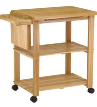 Load image into Gallery viewer, Mobile Kitchen Cart With Knife Block and Pullout Cutting Board - Kitchen Furniture Company