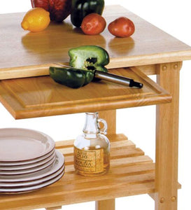 Mobile Kitchen Cart With Knife Block and Pullout Cutting Board - Kitchen Furniture Company