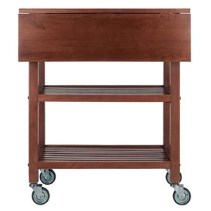 Mobile Kitchen Cart with Drop Leaf Walnut - Kitchen Furniture Company