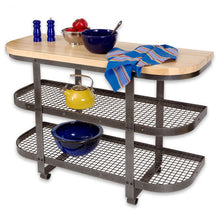 Load image into Gallery viewer, Handcrafted Gourmet Island Hammered Steel Kitchen Island - Kitchen Furniture Company