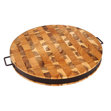 Load image into Gallery viewer, Round Commercial Cutting Board Solid End Grain Reversible Acacia Wood 7987 - Kitchen Furniture Company