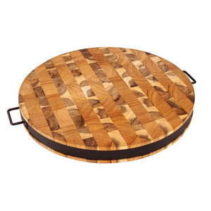 Round Commercial Cutting Board Solid End Grain Reversible Acacia Wood 7987 - Kitchen Furniture Company