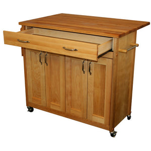 Kitchen Island with Flat Panel Doors and Drop Leaf - Two Different Sizes - Kitchen Furniture Company