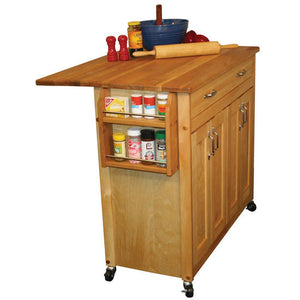 Kitchen Island with Flat Panel Doors and Drop Leaf - Two Different Sizes - Kitchen Furniture Company
