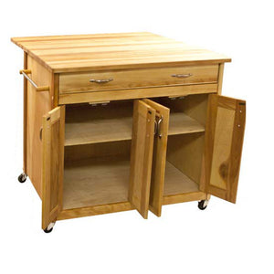 Kitchen Island with Flat Panel Doors and Drop Leaf - Two Different Sizes - Kitchen Furniture Company