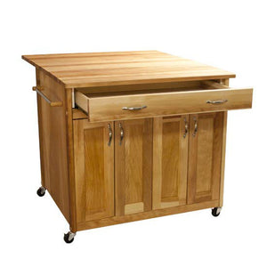 Kitchen Island with Flat Panel Doors and Drop Leaf - Two Different Sizes - Kitchen Furniture Company