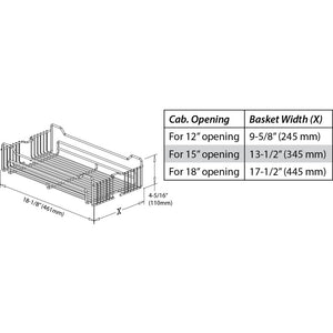 12" Wide x 63" High Chrome Wire Pantry Pullout with Heavy Duty Soft-close CPPO1263SC - Kitchen Island Company