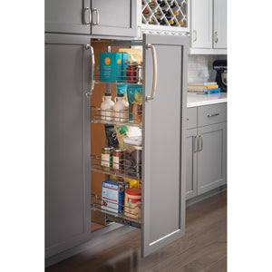 15" Wide x 63" High Chrome Wire Pantry Pullout with Heavy Duty Soft-close - Kitchen Island Company