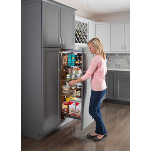 15" Wide x 63" High Chrome Wire Pantry Pullout with Heavy Duty Soft-close - Kitchen Island Company