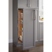 Load image into Gallery viewer, 12&quot; Wide x 74&quot; High Chrome Wire Pantry Pullout with Swingout Feature - Kitchen Island Company