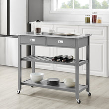 Load image into Gallery viewer, Gray Chloe Stainless Steel Top Kitchen Island/Cart - 37&quot;H x 42&quot;W x 20&quot;D - Kitchen Furniture Company