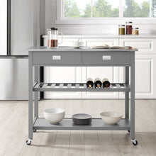 Load image into Gallery viewer, Gray Chloe Stainless Steel Top Kitchen Island/Cart - 37&quot;H x 42&quot;W x 20&quot;D - Kitchen Furniture Company