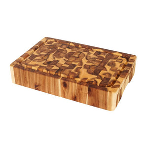 Cutting Board End Grain Acacia Wood w/ Knife Drawer and Chef Pan 7990 - Kitchen Furniture Company