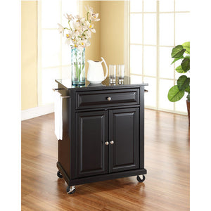 Crosley Furniture Cuisine Kitchen Island with Solid Black Granite Top - Kitchen Furniture Company