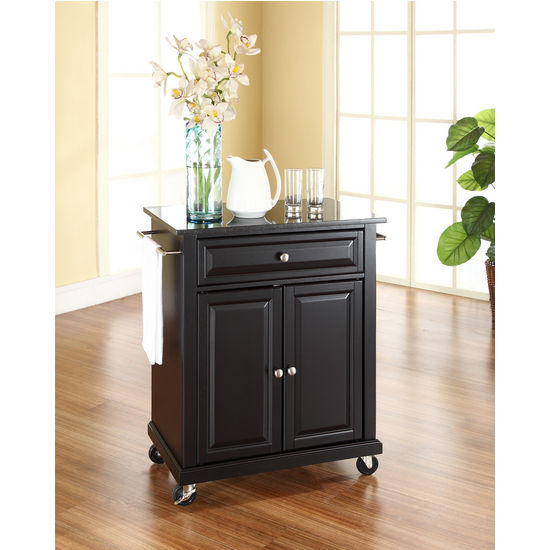Crosley Furniture Cuisine Kitchen Island with Solid Black Granite Top - Kitchen Furniture Company