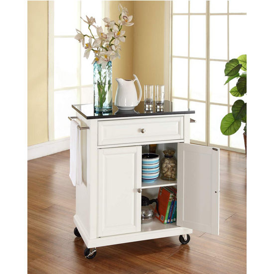 Crosley Furniture Cuisine Kitchen Island with Solid Black Granite Top - Kitchen Furniture Company