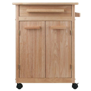 Mobile Kitchen Storage Cart w/ Natural Finish - Kitchen Furniture Company