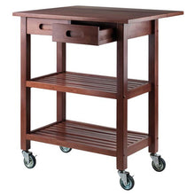 Load image into Gallery viewer, Mobile Kitchen Cart with Drop Leaf Walnut - Kitchen Furniture Company