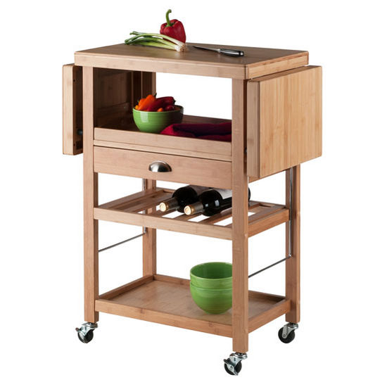 Barton Bamboo Kitchen Cart With Drop Leaf by Winsome Wood - Kitchen Furniture Company