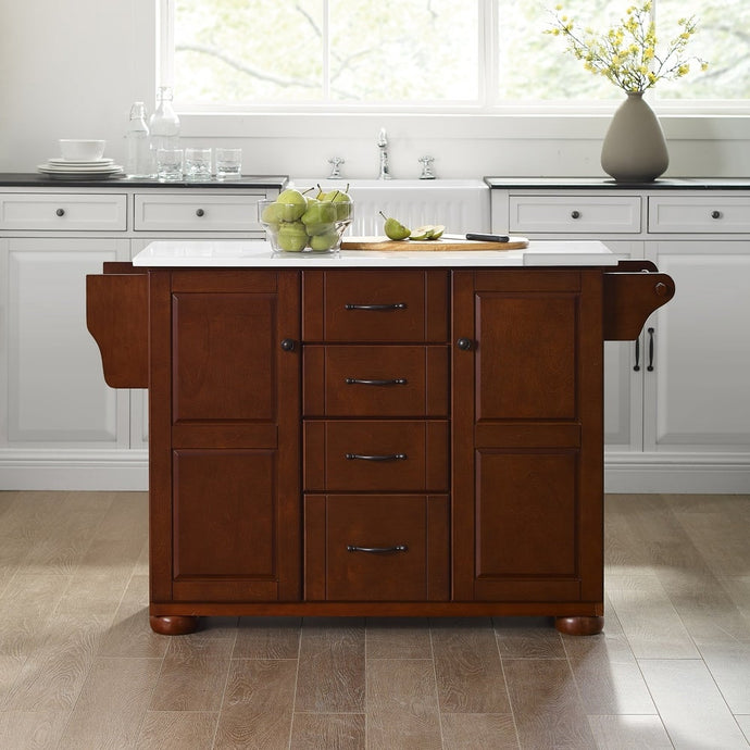 Eleanor Mahogany Kitchen Island with Granite Top - Kitchen Furniture Company