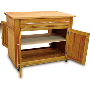 Work Center Kitchen Island w/ Pull-Out Leaves Extended Work Space 1480 - Kitchen Furniture Company