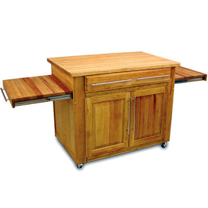 Work Center Kitchen Island w/ Pull-Out Leaves Extended Work Space 1480 - Kitchen Furniture Company