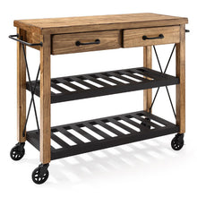Load image into Gallery viewer, French Style Industrial Rolling Kitchen Cart Open Shelves Wine Storage 3008 - Kitchen Furniture Company