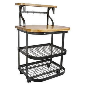 Baker’s Cart Hammered Steel w/ Eastern Maple Butcher Block - Kitchen Furniture Company