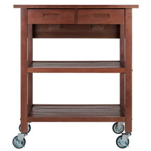 Load image into Gallery viewer, Mobile Kitchen Cart with Drop Leaf Walnut - Kitchen Furniture Company