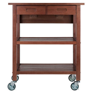 Mobile Kitchen Cart with Drop Leaf Walnut - Kitchen Furniture Company