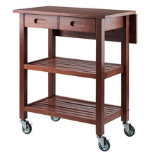 Load image into Gallery viewer, Mobile Kitchen Cart with Drop Leaf Walnut - Kitchen Furniture Company