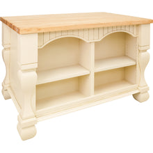 Load image into Gallery viewer, Antique White Jeffrey Alexander 54&quot; Kitchen Island with Hard Maple Edge Grain Butcher Block Top - Kitchen Island Company