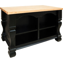 Load image into Gallery viewer, Distressed Black Jeffrey Alexander 54&quot; Kitchen Island with Hard Maple Edge Grain Butcher Block Top - Kitchen Island Company