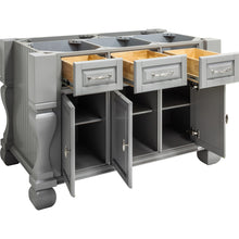 Load image into Gallery viewer, Gray 54&quot; Kitchen Island with Hard Maple Edge Grain Butcher Block Top - Kitchen Island Company