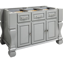 Load image into Gallery viewer, Gray 54&quot; Kitchen Island with Hard Maple Edge Grain Butcher Block Top - Kitchen Island Company